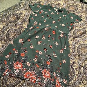 ModCloth Floral Green Dress